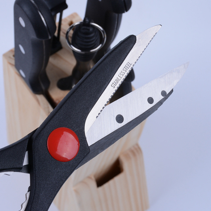 Fuente de cuchillo de madera cuchillo de cocina machete tijeras cuchillo de acero inoxidable de ocho piezas juego de cuchillos ejecutar conjunto de cuchillos Jianghu