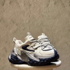 歐洲站2024春季新款真皮厚底休閒女鞋增高運動跑步鞋ins老爹鞋潮