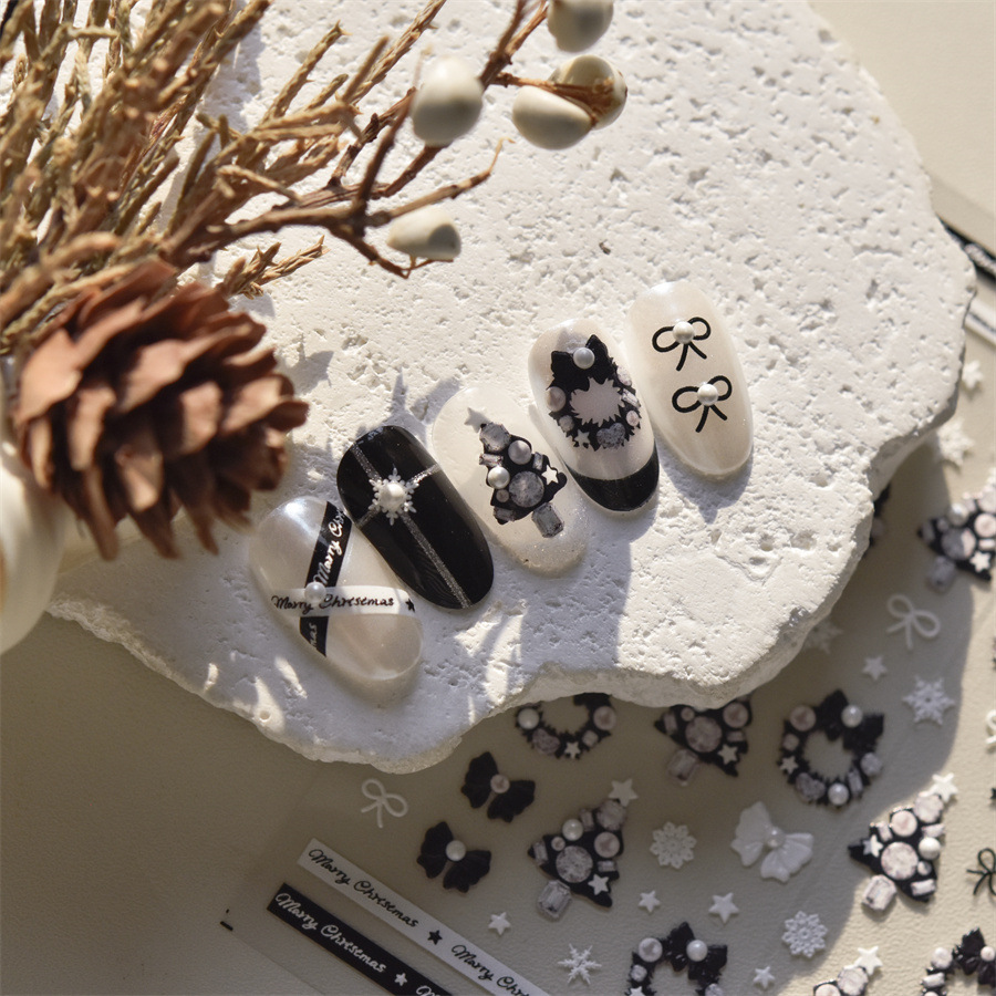 Tomoni Crystal Diamond Nail Art Sticker Explosions Stationery Mobile Phone Nail Sticker Christmas Bow Nail Art Sticker Mix