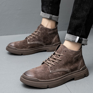BUFFNY2023 Spring New High-top Height Increasing Workwear British Street Casual Fashion Martin Boots Men's 936