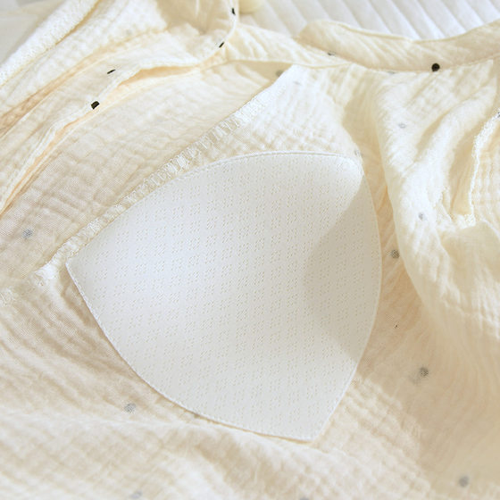 plus size Moon Suit Spring and Autumn Pure Cotton Crepe Postpartum Lactation Suit for Delivery Loose Pregnant Women Pajamas Spring and Summer with Chest Pad