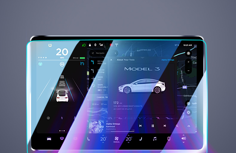 Suitable for Tesla's New Version of Model Y/3 Screen Tempered Film, New Version of High-Definition Navigation Protection Interior Accessories