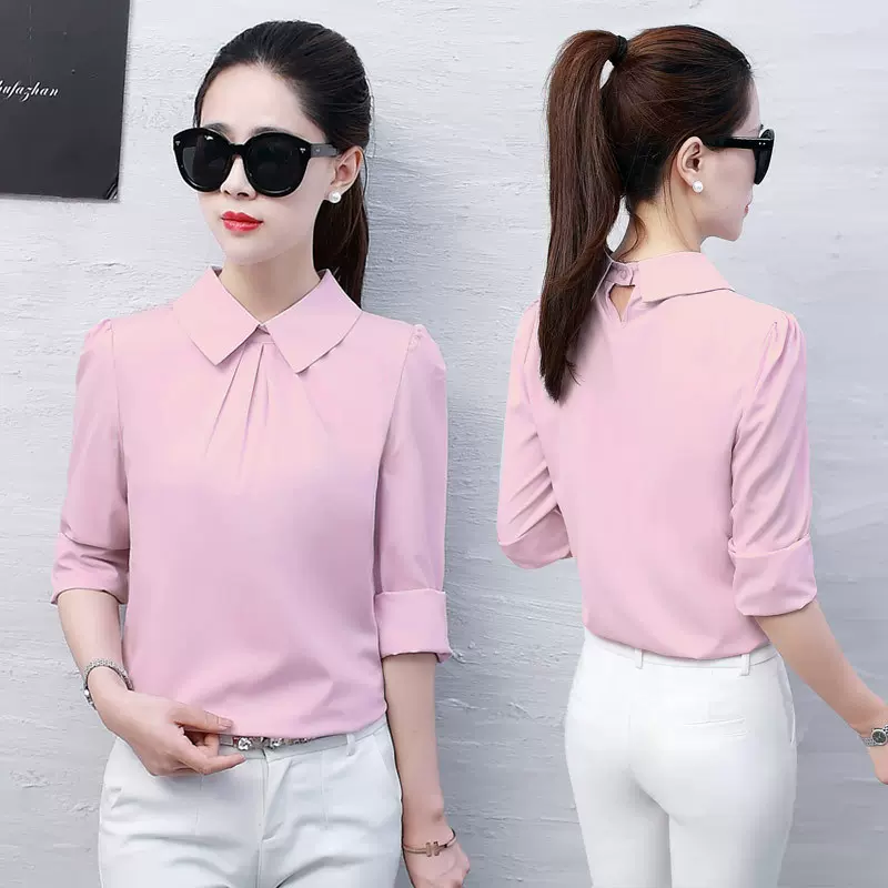 2026春季新款衬衫女装韩版长袖上衣打底时尚女雪纺衬衣定制批发