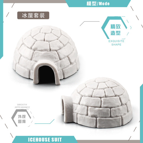 Cross-border simulation arctic building igloo model mini snow house sandbox landscape animal hideout decorative ornament