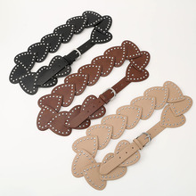 美式复古腰带爱心铆钉针扣皮带新款朋克百搭腰饰音乐节万圣节穿搭