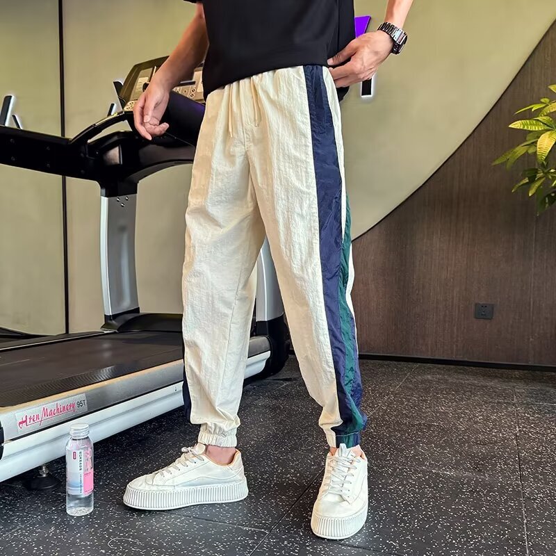 Luxury Trendy Pants Summer Thin Men's Casual Pants Sports Versatile Loose Quick-Dry Elastic Waistband Pants Luxury Trendy Pants Summer Thin Men's Casual Pants Sports Versatile Loose Quick-Dry Elastic Waistband Pants
