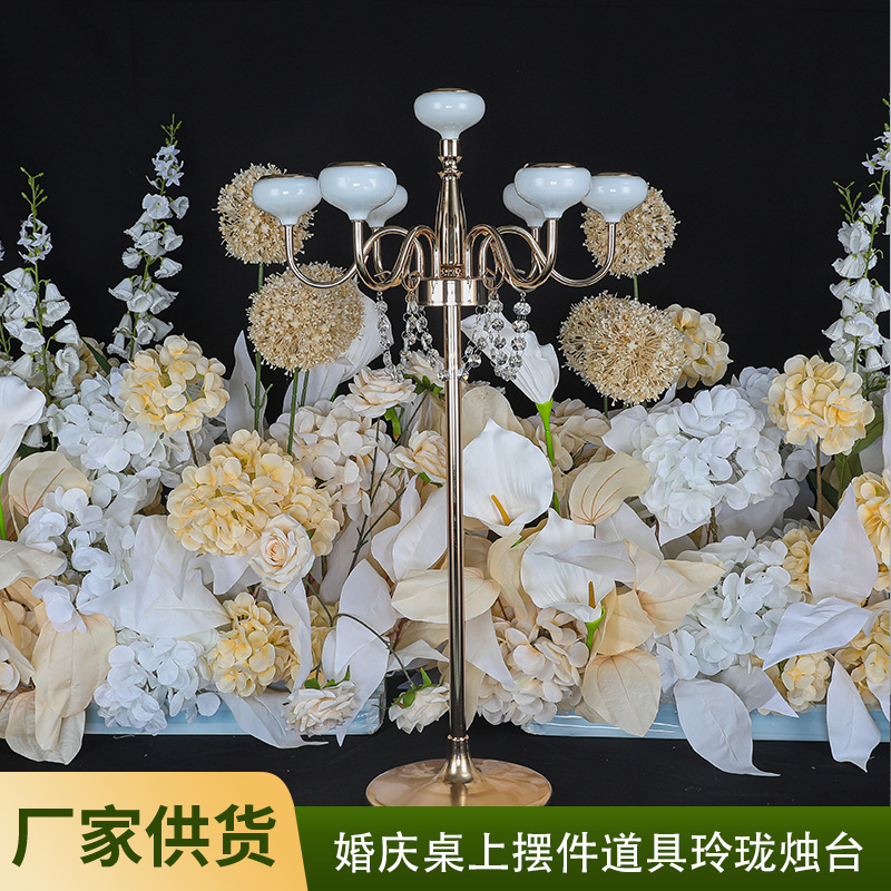 Boda de hierro exquisito candelabro romántico candelabro decoración Europea hogar vela cena props Hotel Mesa vela