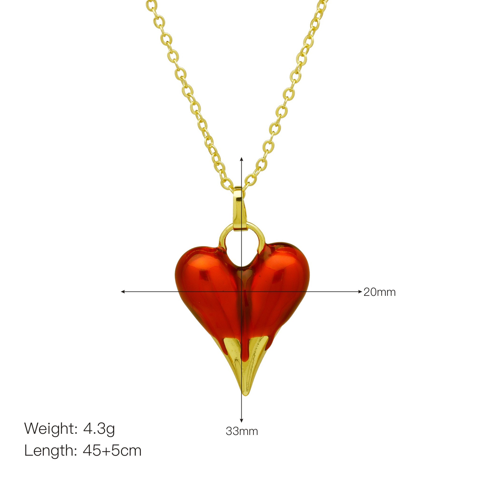 7g Weight Copper Pendant Material Pendant Necklace Classification Copper Chain Material cable chain Chain Type 1 Piece Quantity Casual, Holiday Occasion Copper Material Heart Shape Pattern Women's Gender Enamel Design Cute, Streetwear Style Copper Cable Chain Enamel Heart Shape Pendant Necklace 10