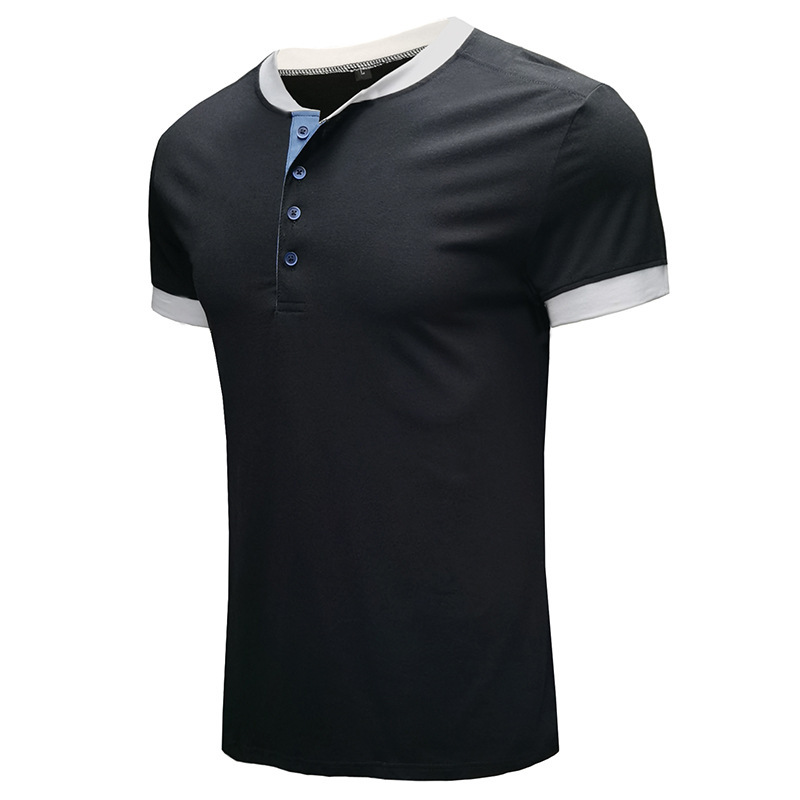 Sommer Neue Europäische und Amerikanische männer Casual Vielseitig Kurzarm T-shirt Rundhals Einreiher Top_voghion.com