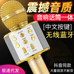 Microphone KTV singing phone K-singing wireless Bluetooth speaker TV phone singing Singing King magic weapon 858