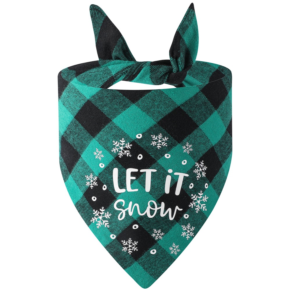 Los fabricantes nuevos transfronterizos de algodón a cuadros toalla triangular perro Toalla de saliva