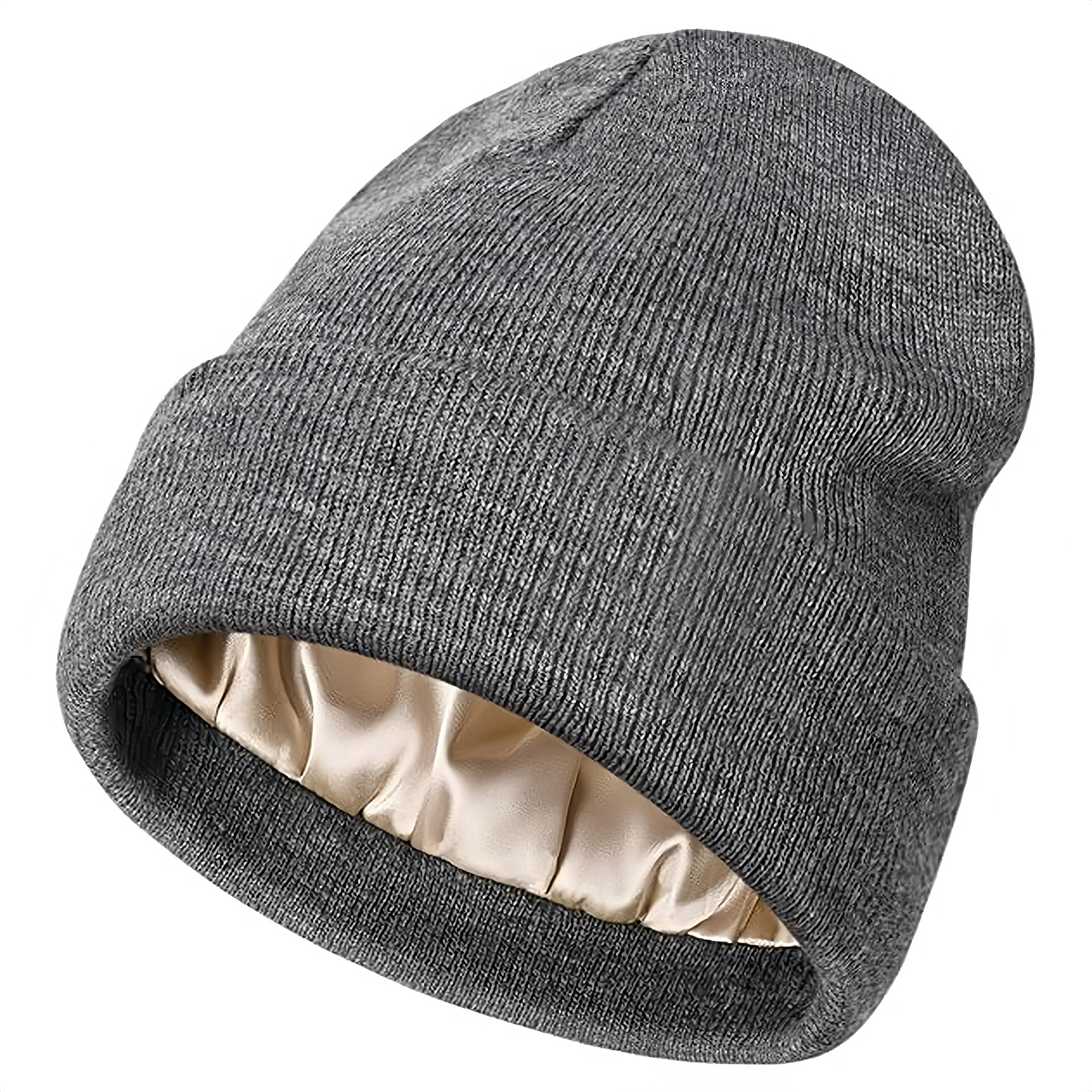Cappello lavorato a maglia caldo in raso per protezione dei capelli da donna, stile europeo e americano, autunno inverno, nuovo, transfrontaliero_voghion.com