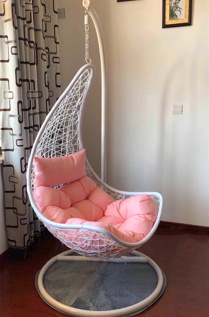 Hanging Basket Swing Chair, Wrought Iron Cradle, Adult Bird's Nest, Indoor Rattan Balcony Rocking Chair, Petite Hanging Chair for Leisurely Travel Areas