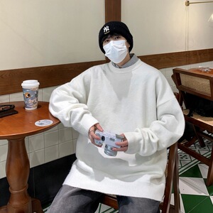 毛衣男冬季款宽松慵懒风高级感日系复古加绒厚内搭打底针织衫潮牌图片