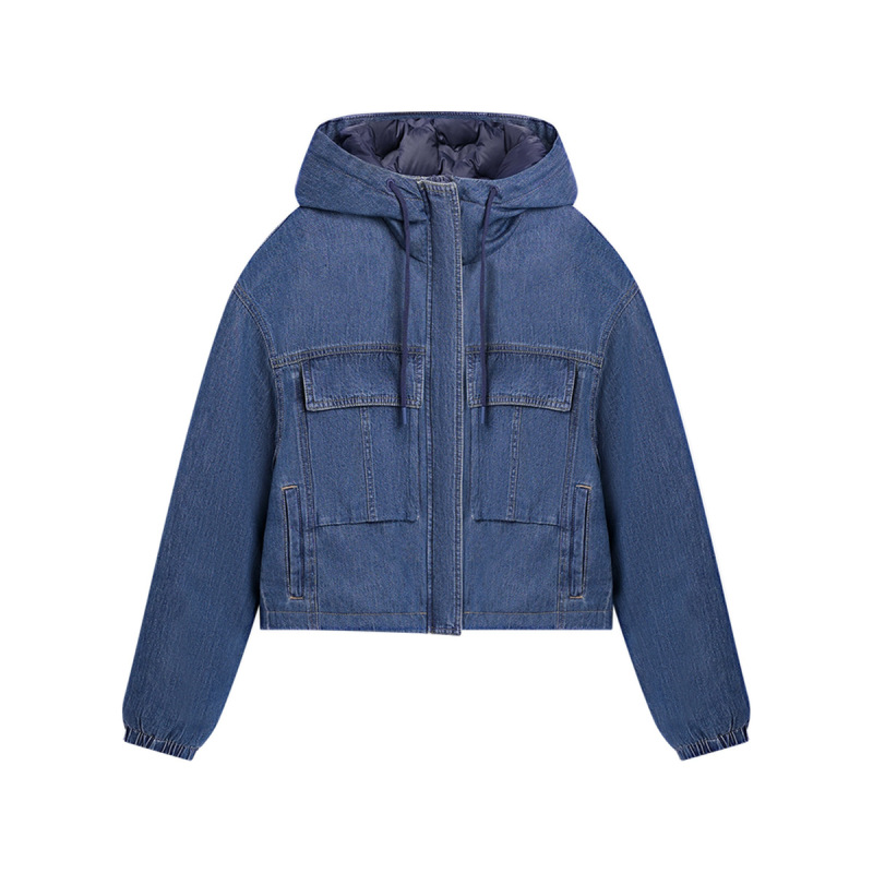 [Warm 90% Duck down] 25 New Winter Style Denim down Jacket Hooded Workwear Short Jacket 6S4Yj72610
