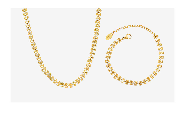 Niche design geometric diversity stitching bracelet necklace titanium steel non-fading