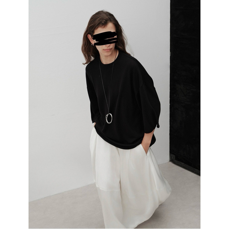 Loose-Fitting Japanese-Style Yarn Blouse for Women, Solid Color, Breathable, Lazy Style, Outerwear Knit Top, Artistic Retro Summer