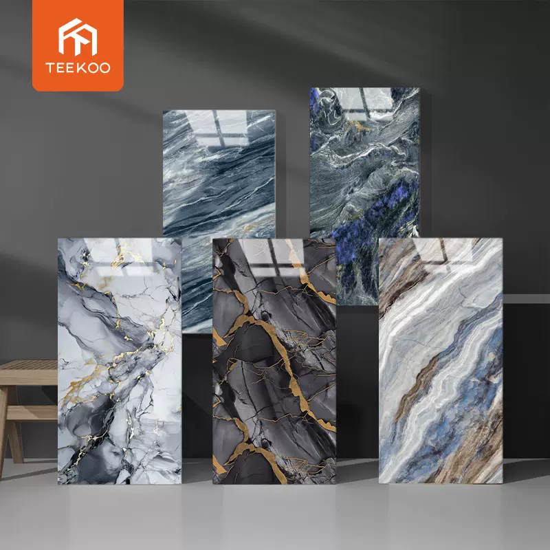 新款时尚瓷砖贴纸仿大理石墙贴墙面装饰遮丑防水铝塑板自粘墙纸