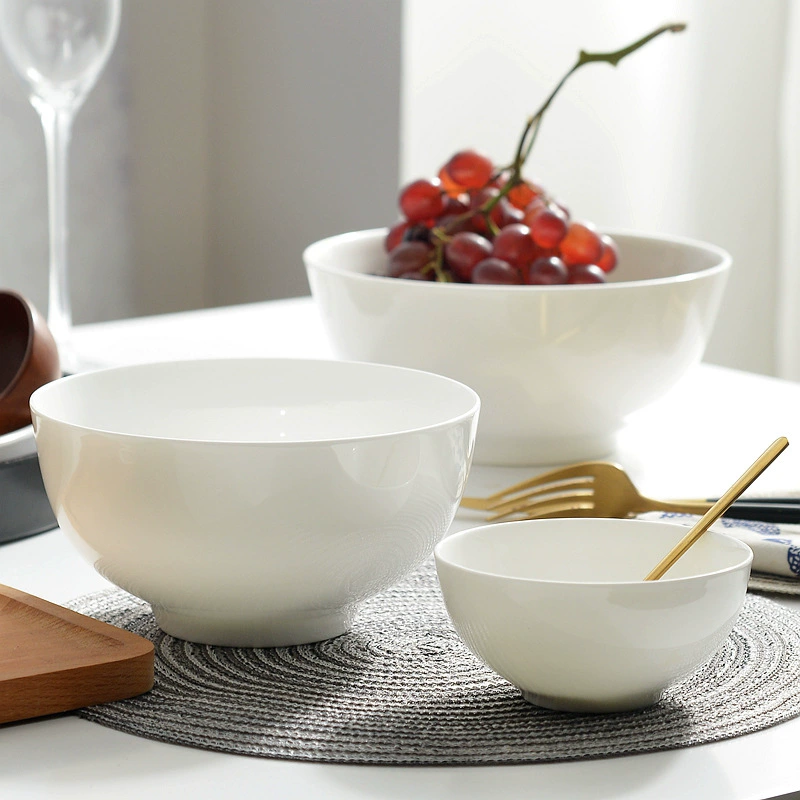 Tangshan Bone Porcelain Bowl House Set White Rice Rice Rice Rice Port Ceramic Bowl 2024 New Noodle Bowl tableware white porcelain bowl
