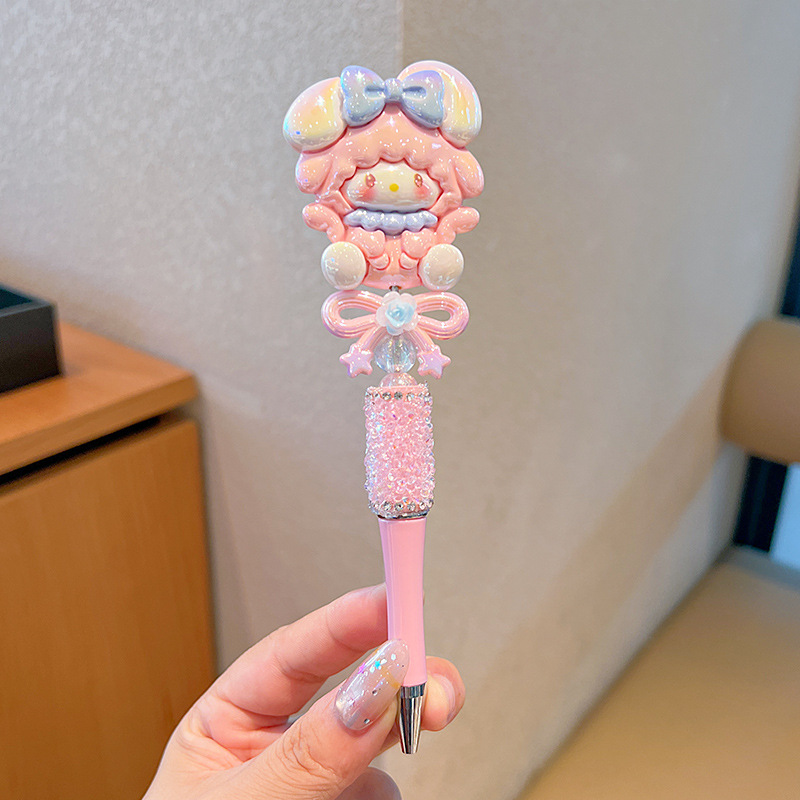 Kolomi bolígrafo giratorio dibujos animados para niños bolígrafo de papelería bolígrafo para estudiantes especial para niñas preguntas de prueba bolígrafo neutro