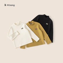 宥宝童装男童半高领打底衫秋冬季中大童纯色T恤儿童保暖内搭上衣