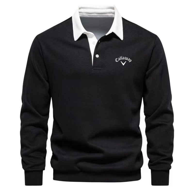 2025 New Cross-border Autumn Men's Long-sleeved Polo Collar European-sized Foreign Trade Lapel High-quality Casual All-match T-shirt