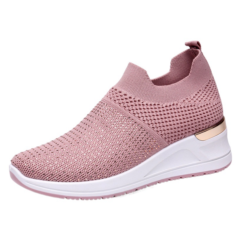 Zapatos deportivos casuales para mujer 2023, zapatos de mujer versátiles con suela gruesa que aumentan la altura para primavera y otoño, zapatos individuales de malla transpirable, transpirables y cómodos.