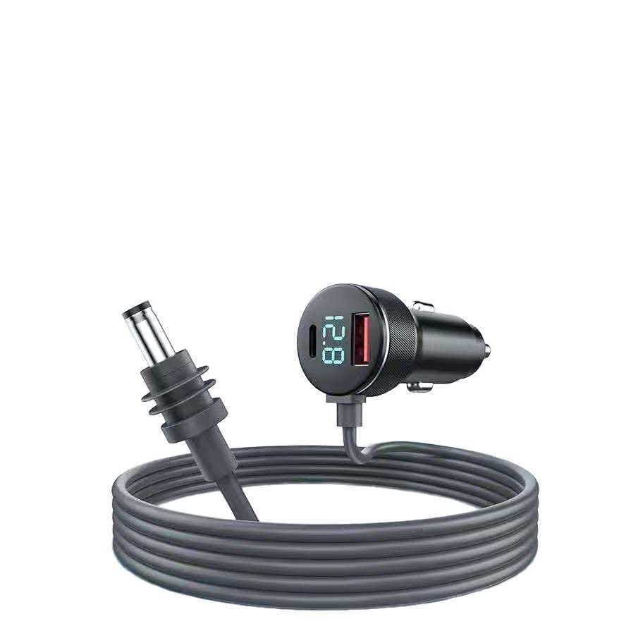 Cross-Border Amazon Hot-Selling Fourth-Generation Boost 30V Digital Display Three-In-One Car Charger Dc5521 Waterproof Charger