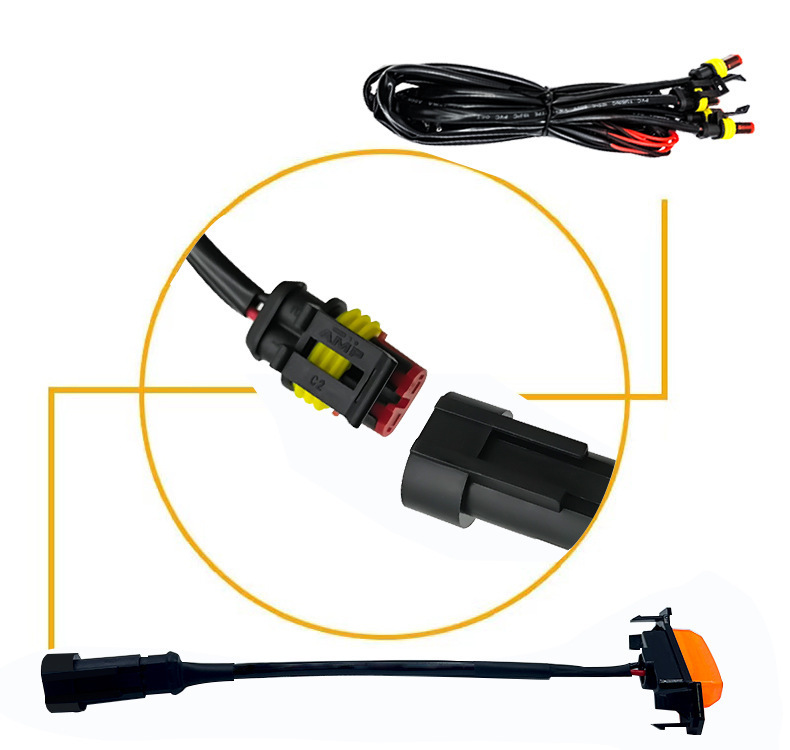 Cross-border hot-selling car grille in the net small yellow light day running light pickup truck truck LED decoration warning light modification