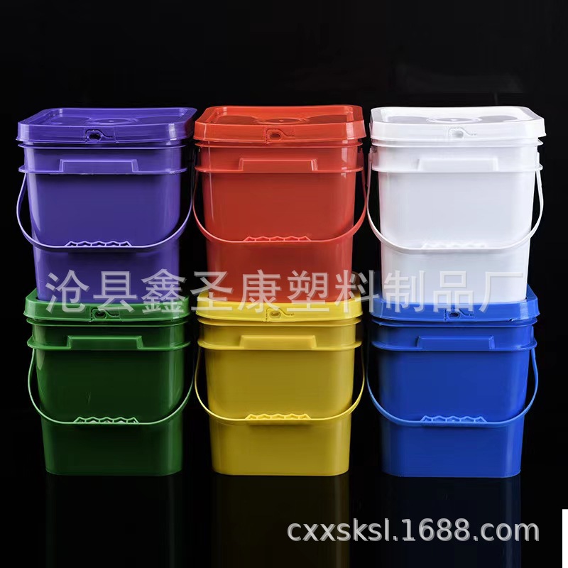 现货秒发 8L塑料桶 加厚方形注塑水桶  鱼饲料桶 肥料桶 承重力好