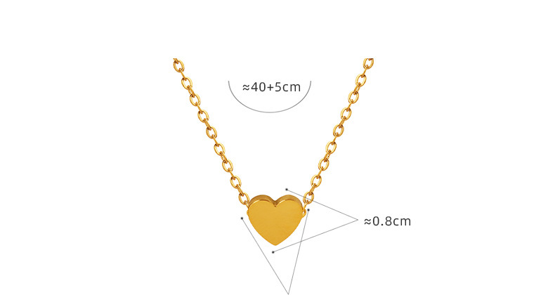 1 Piece Sweet Heart Shape Titanium Steel Plating Necklace_colorza_2