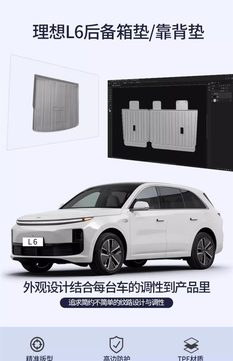 Suitable for tpe ideal L6 special trunk mat car interior decoration accessories modified car accessories tail box mat