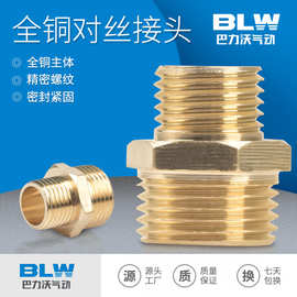 全铜双外丝接头螺纹直接等径变径1分2分3分4分6分1寸转接头铜对丝