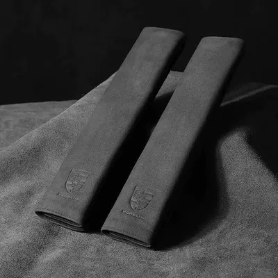 Seat belt shoulder pad Safety Belt Covers - black-porsche-2-pieces