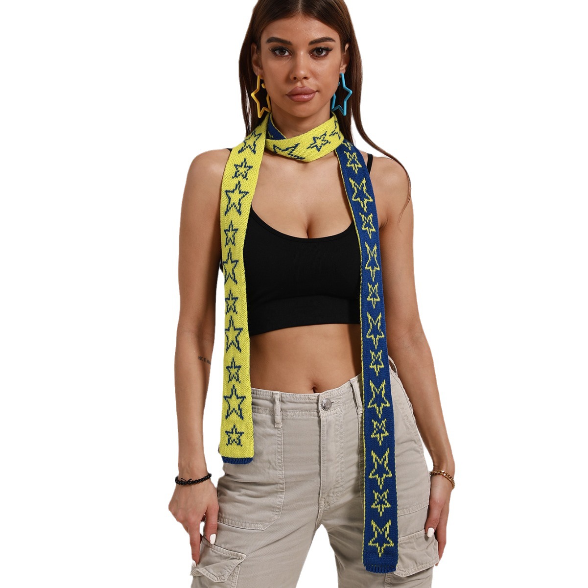Fashion Casual All-match Five-pointed Star Knitted Women's Scarf - Image 4