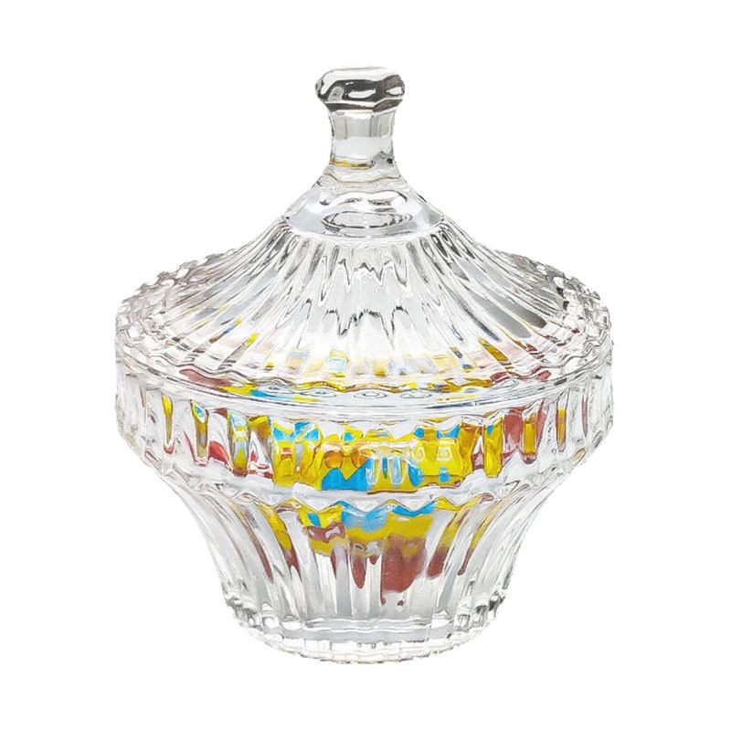 Tazón de cristal con tapa, vaso alto de cristal, tarro para dulces, plato para frutas, azucarero, plato pequeño para frutas, estilo europeo de lujo de alta gama.