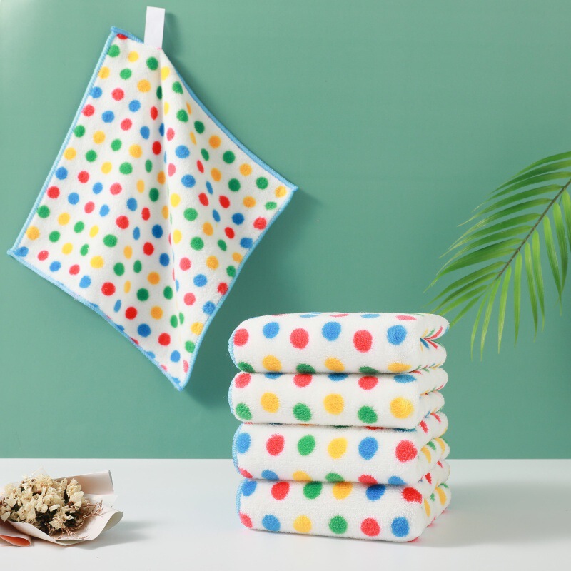 Polka Dot Square Kitchen Cleaning Dishcloth, Oil-Resistant and Absorbent Cleaning Towel, Household Lint-Free Kitchen Cloth Polka Dot Square Kitchen Cleaning Dishcloth, Oil-Resistant and Absorbent Cleaning Towel, Household Lint-Free Kitchen Cloth