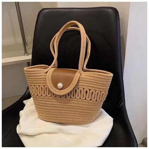Cotton Rope Bucket Bag Women's Handbag New  Winter Cotton Woven Bag Fashion Korean Style Versatile Shoulder and Crossbody