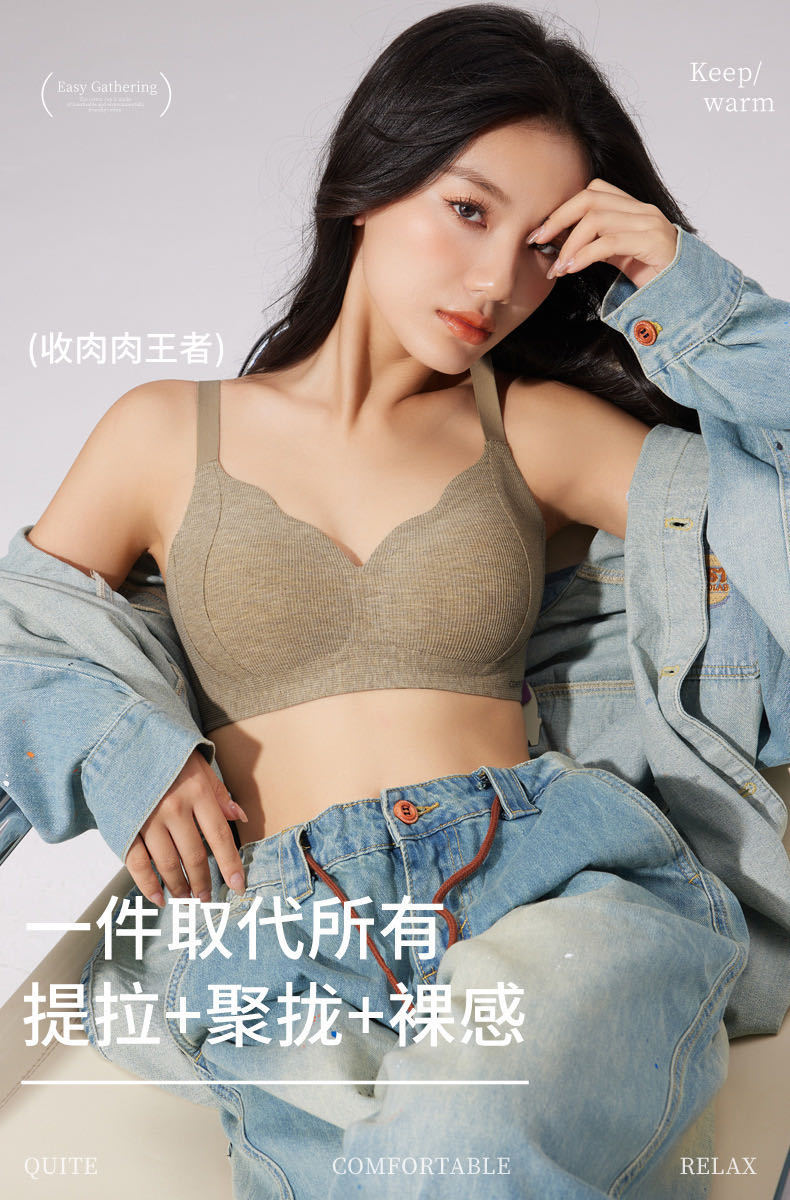 Venta directa de fábrica comercio electrónico transfronterizo Sudeste de Asia Vietnam Tailandia damas sin costuras sujetador de recogida lateral cómodo