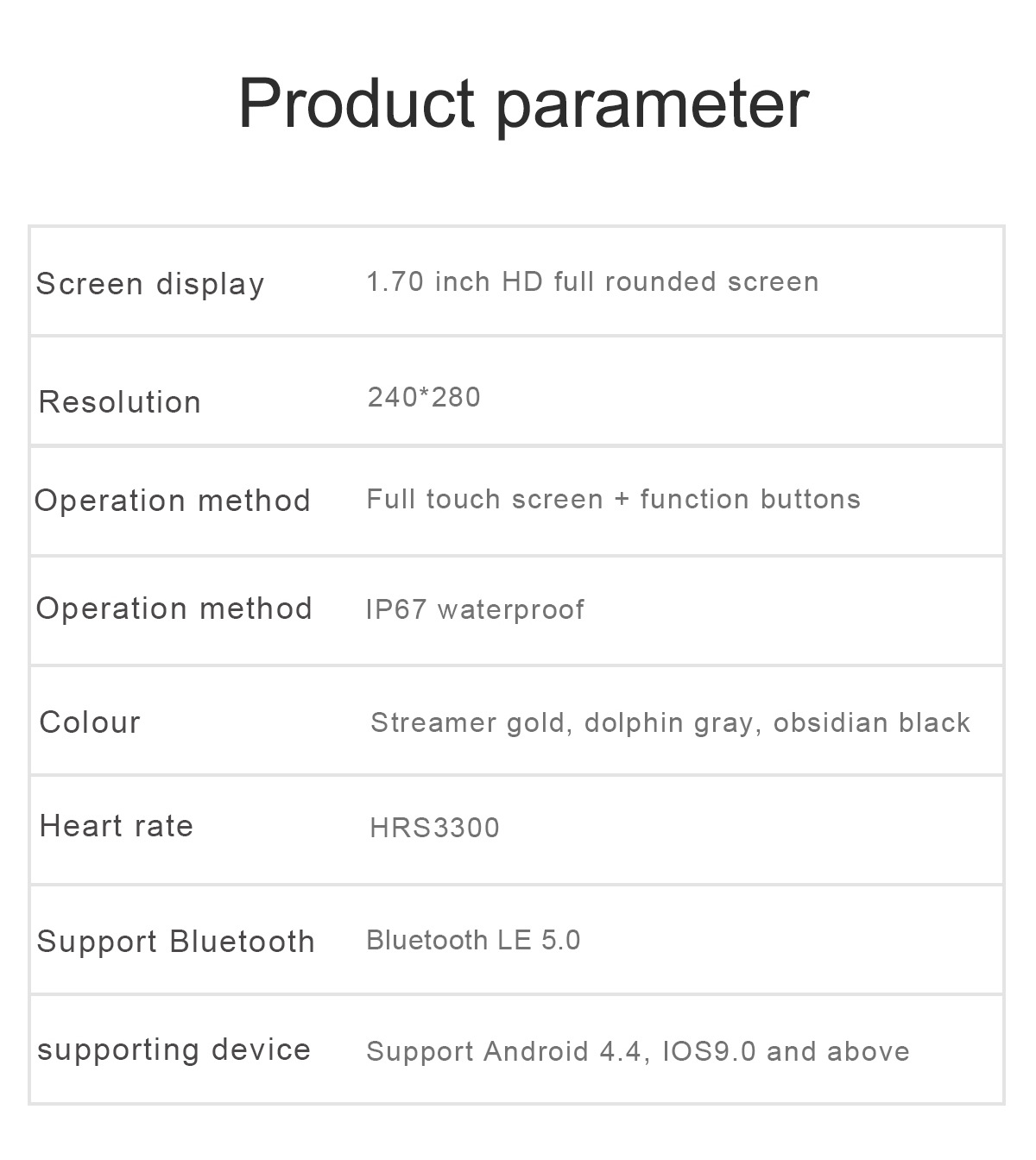 T42 SmartWatch Bluetooth appel moniteur de fréquence cardiaque étanche_voghion.com