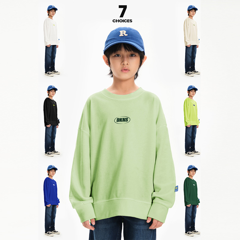 DK潮牌童裝24春季新款女男童圓領衛衣中大童兒童洋氣寬鬆休閒上衣