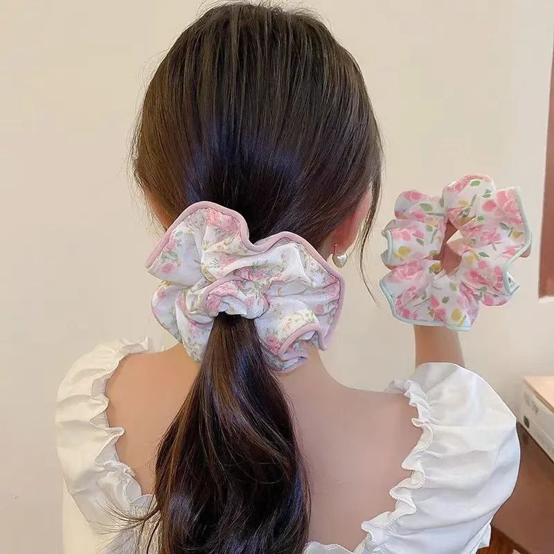 森の妖精の花柄ヘアゴム女性用 2025 新しいスタイルのボールヘッドスタイルヘッドバンド夏のシンプルな帽子|undefined