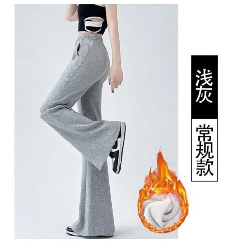 女装灰色运动裤女春秋新款韩版高腰显瘦爆款直筒裤美式休闲卫裤子|undefined
