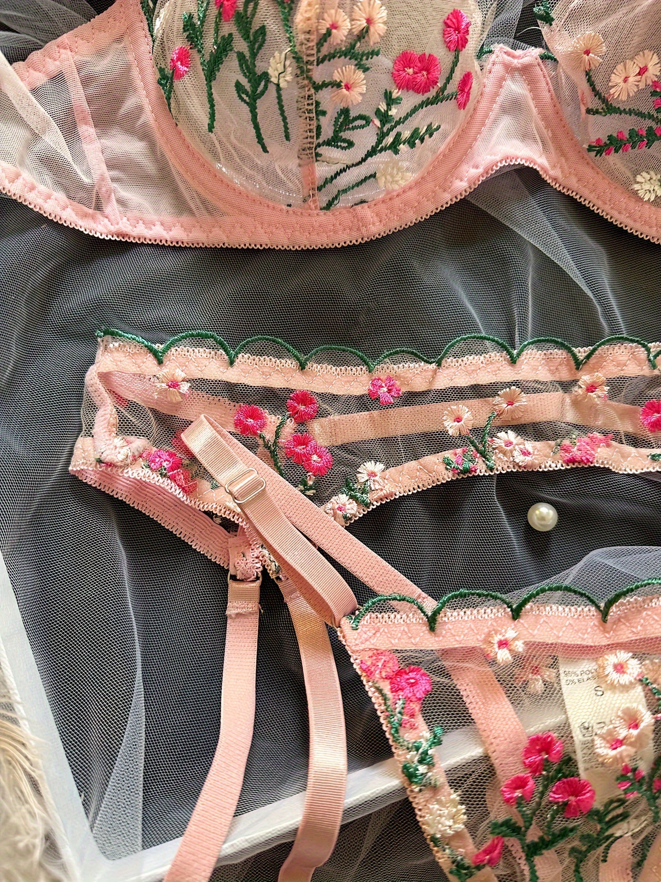Sous-vêtements De Séduction En Dentelle - Soutien-gorge Sein Nu, Culotte Transparente, Broderie Florale, Ensemble Sexy - 9