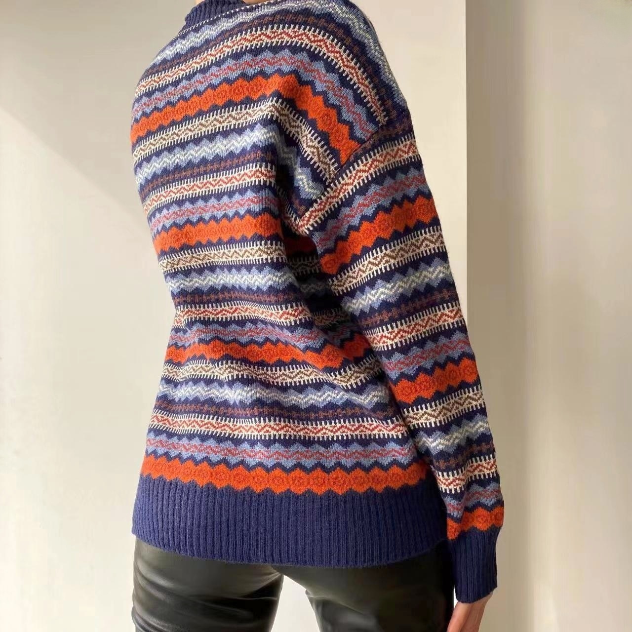 2024 m. rudens ir žiemos naujas madingas kontrastingas megztas kardiganas, švarkas, megztinis, moteriškas trumpas stilius_voghion.com