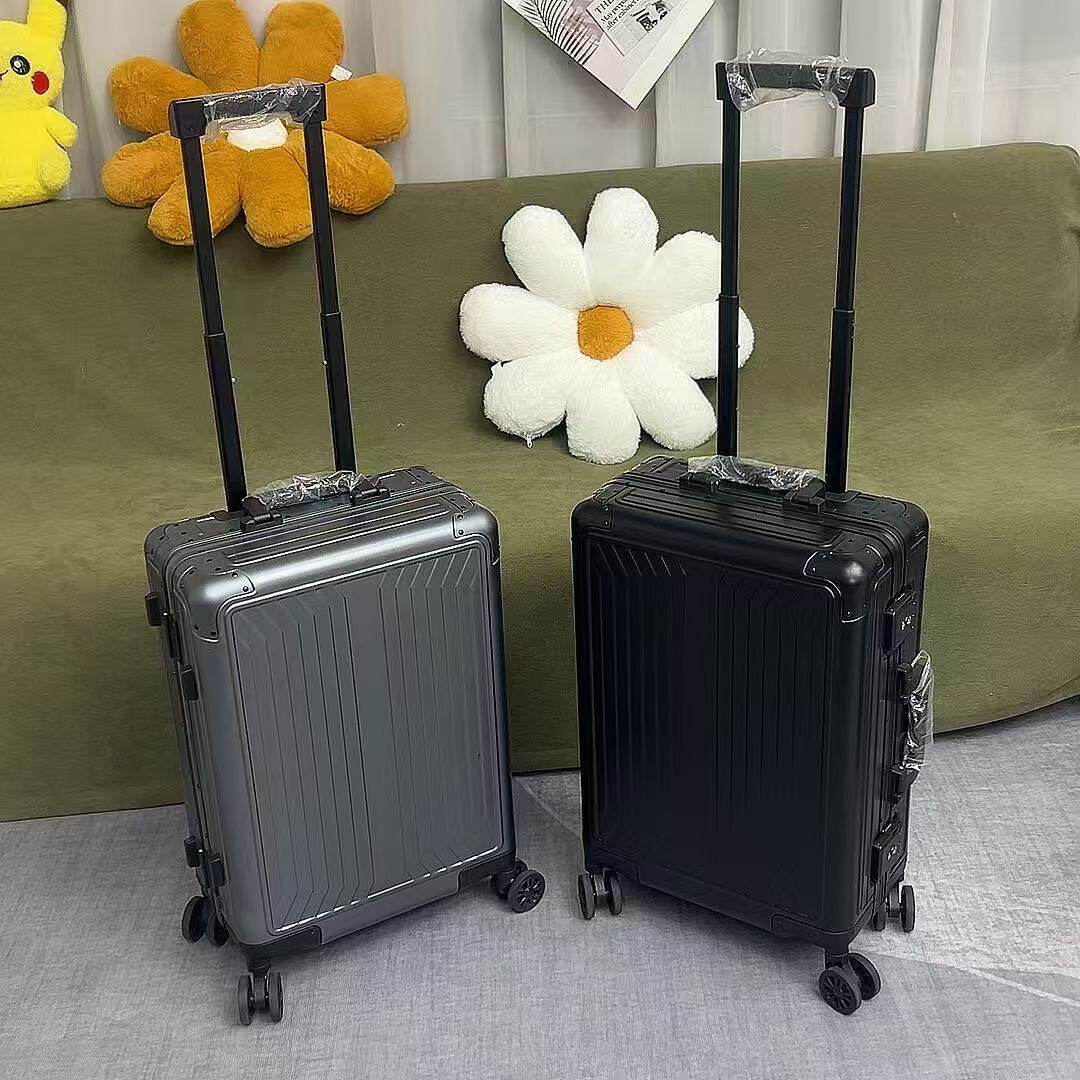 High-end all-aluminum-magnesium alloy suitcase, 20-inch carry-on, 24-inch travel suitcase, unisex aluminum frame trolley case