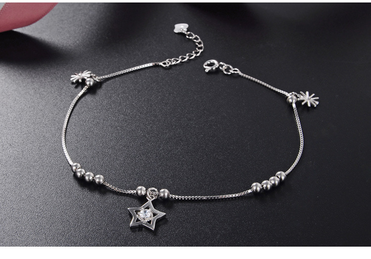 Diamond S925 Silver Zircon Anklet Ladies Star Jewelry Anklet Wholesale display picture 4