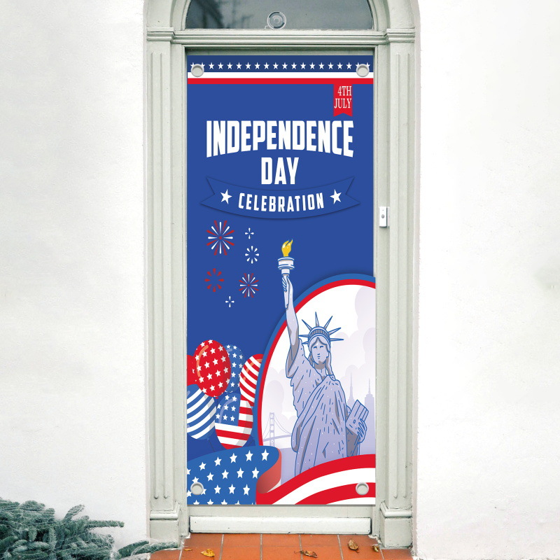 Cross-Border decoración del Día DE LA Independencia Americana colgante de tela patio al aire libre accesorios de decoración de fiesta suministros cubierta de la puerta de impresión creativa