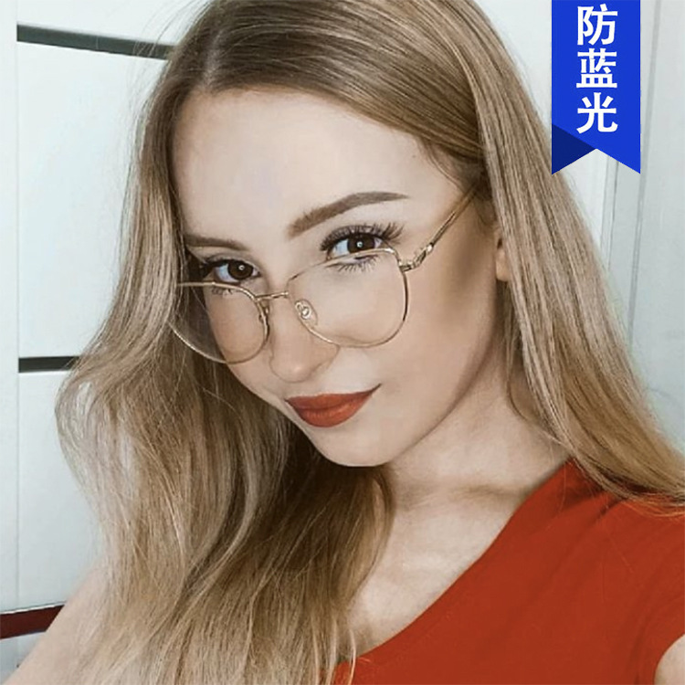 歐美復古貓眼金屬鏡架2022新款街拍女士眼鏡框潮流可配近視平光鏡