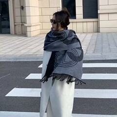 爱马格羊绒格子围巾女冬季韩版百搭情侣保暖围脖男礼物潮披肩